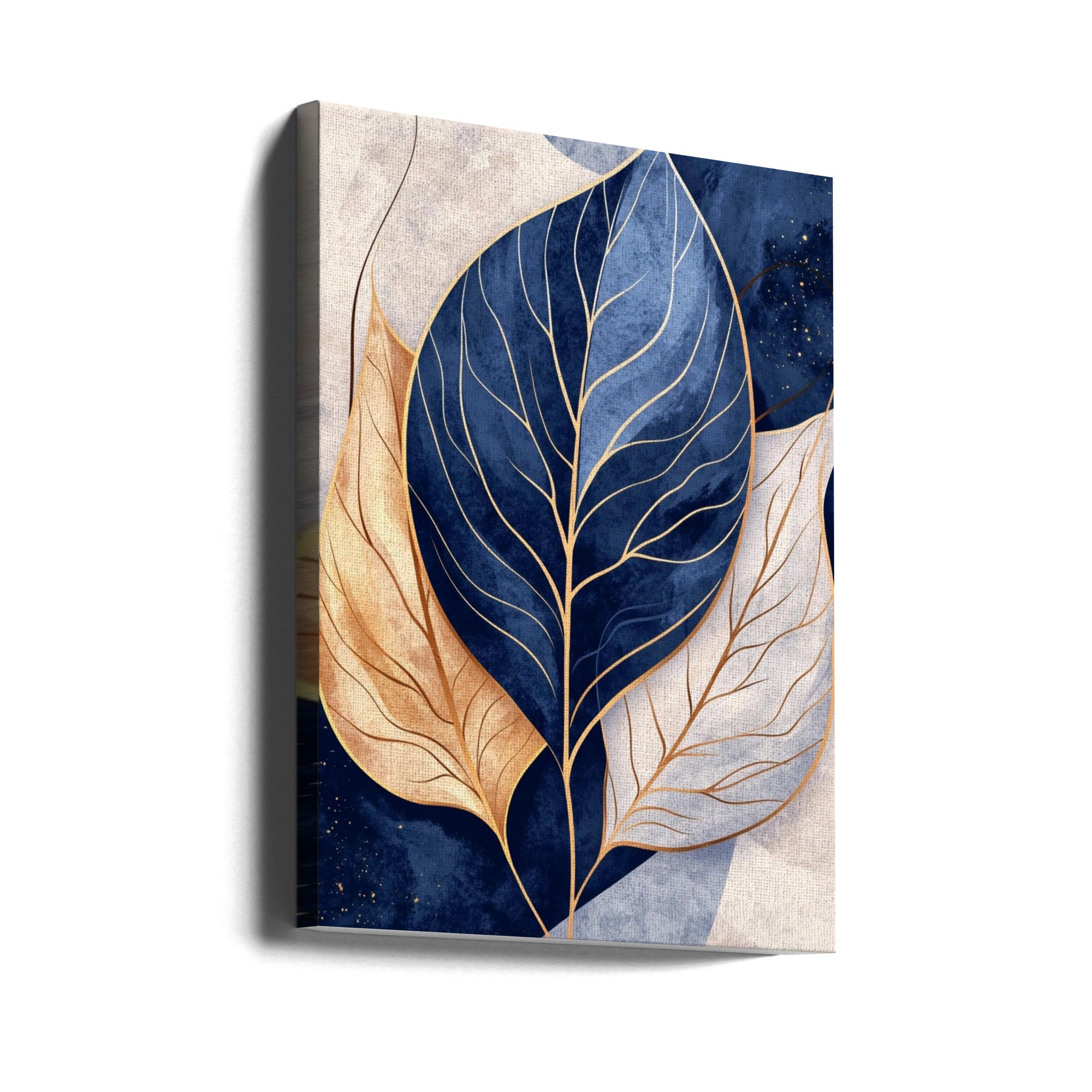 Canvas - Abstract Leaves in Blues 2 - Admen.dk