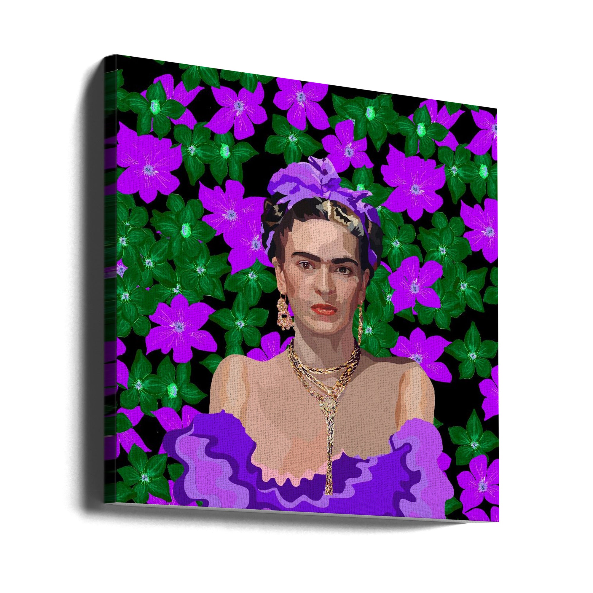 Canvas - Frida in Purple flowers - Admen.dk
