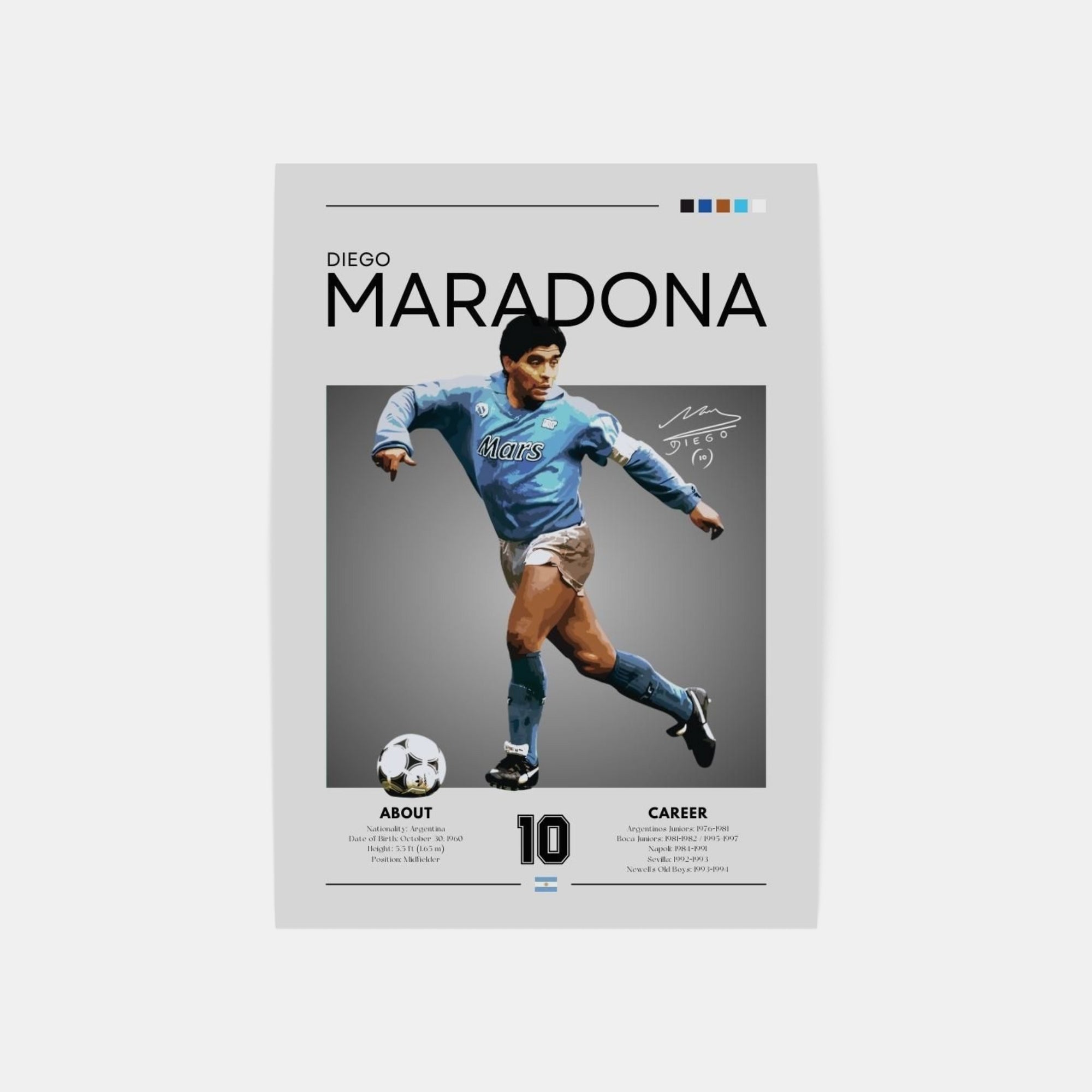 Plakat - Diego Maradona Napoli look - admen.dk