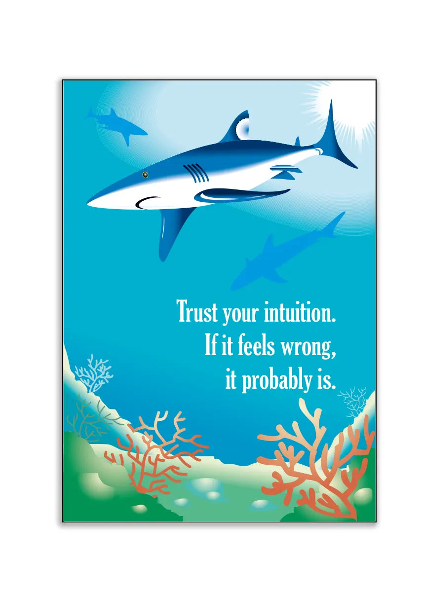 Plakat - Haj - Trust your intution - admen.dk