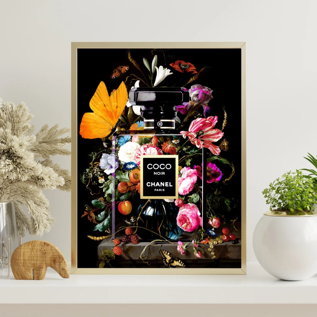 Plakat - Chanel Coco Noir, flower kunst - Admen.dk