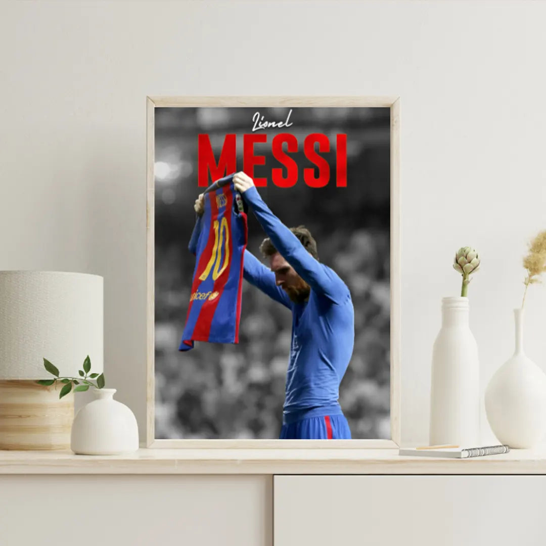 Plakat - Lionel Messi med tshirt kunst - Admen.dk