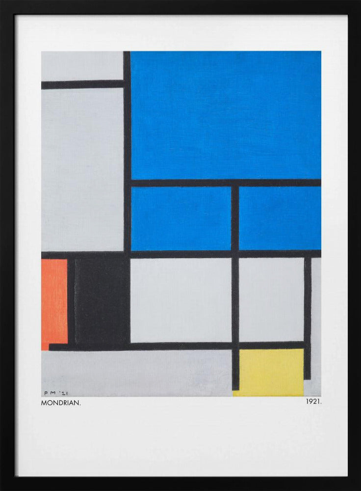 Plakat - Composition with Large Blue Plane, Red, Black, Yellow, and Gray 1921 - Admen.dk