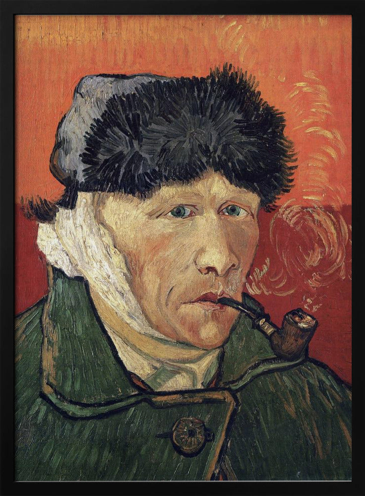 Plakat - Vincent Van Gogh&#39;s Self Portrait With Bandaged Ear and Pipe (1889) - Admen.dk
