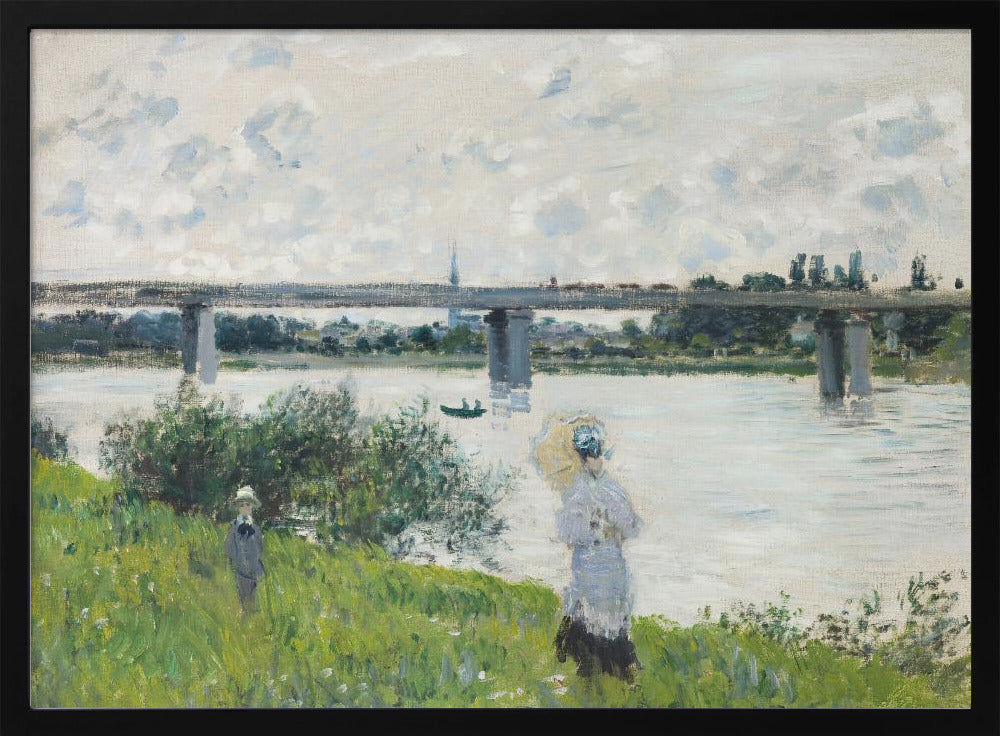 Plakat - Claude Monet&#39;s the Promenade With the Railroad Bridge, Argenteuil (1874) - Admen.dk