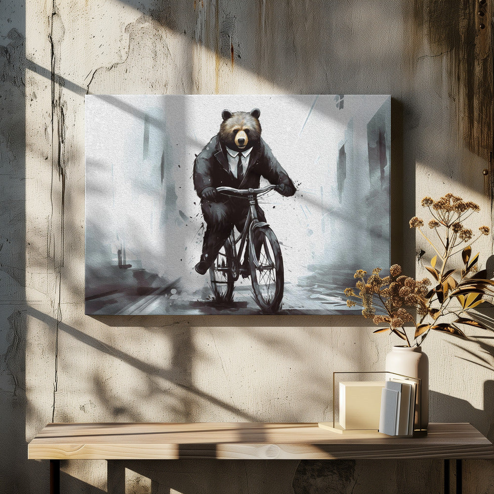 Canvas - Bear on bike