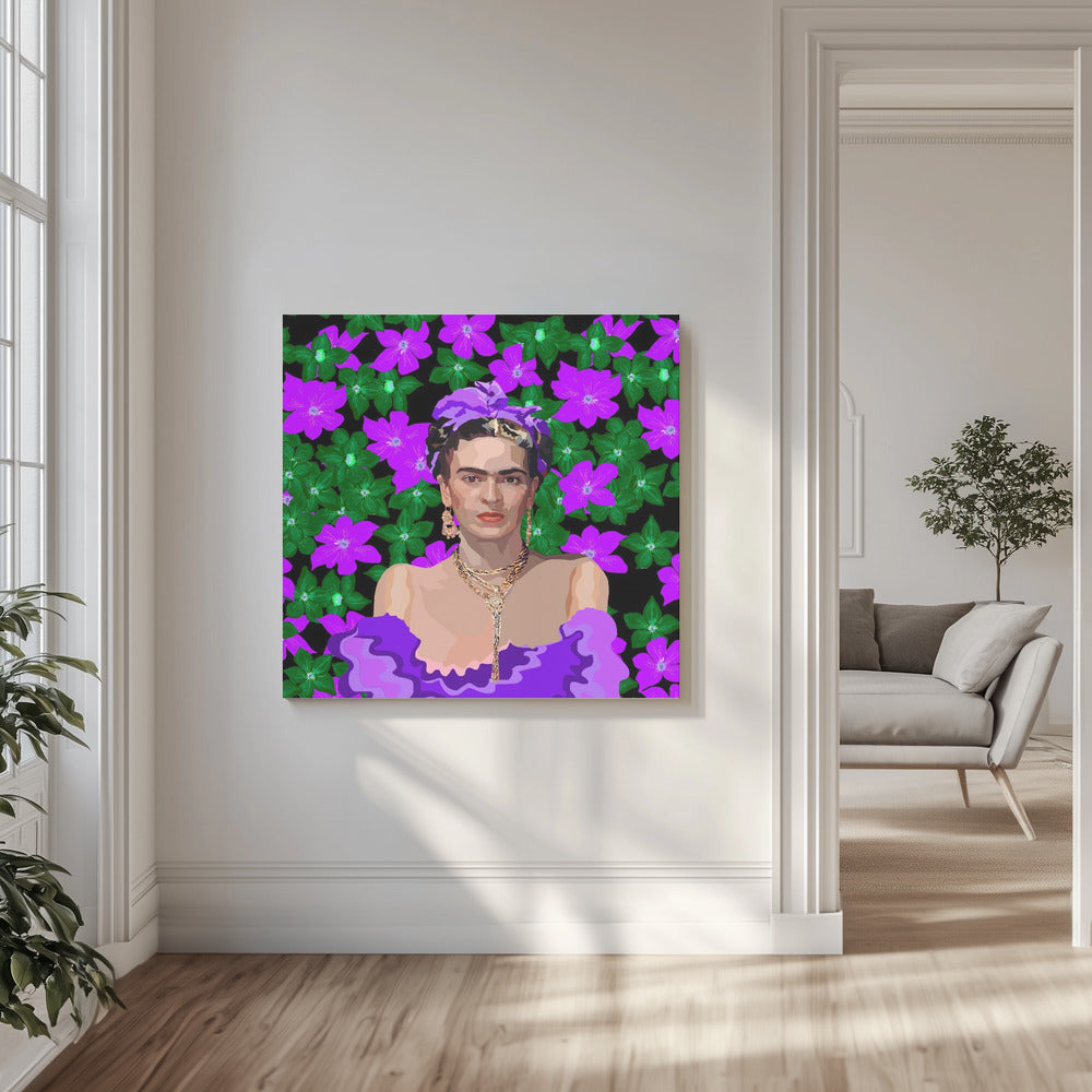Canvas - Frida in Purple flowers - Admen.dk