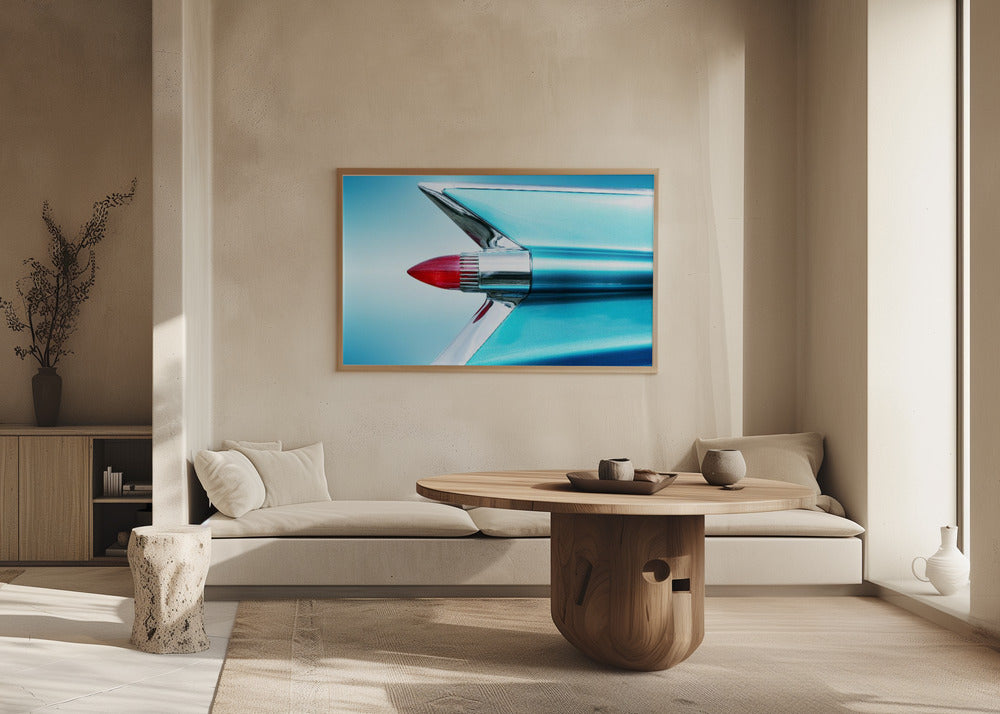 Poster - US classic car 1959 Sedan Deville tail fin abstract