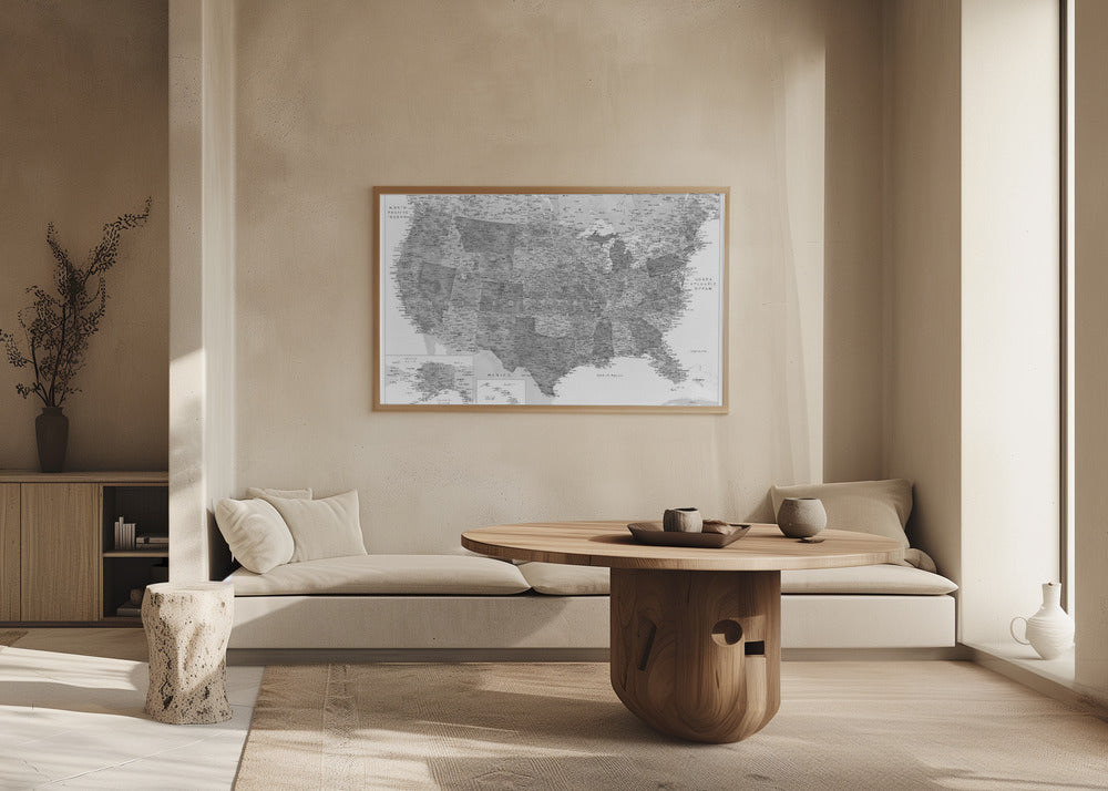 Poster - Highly detailed map of the United States Jimmy