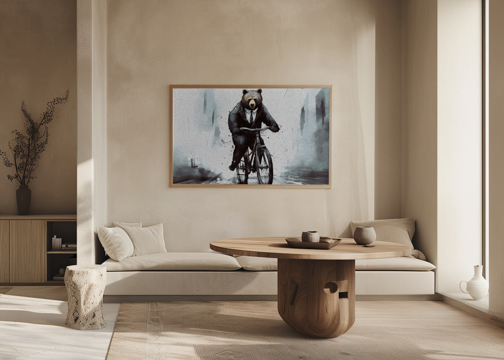 Plakat - Bear on bike