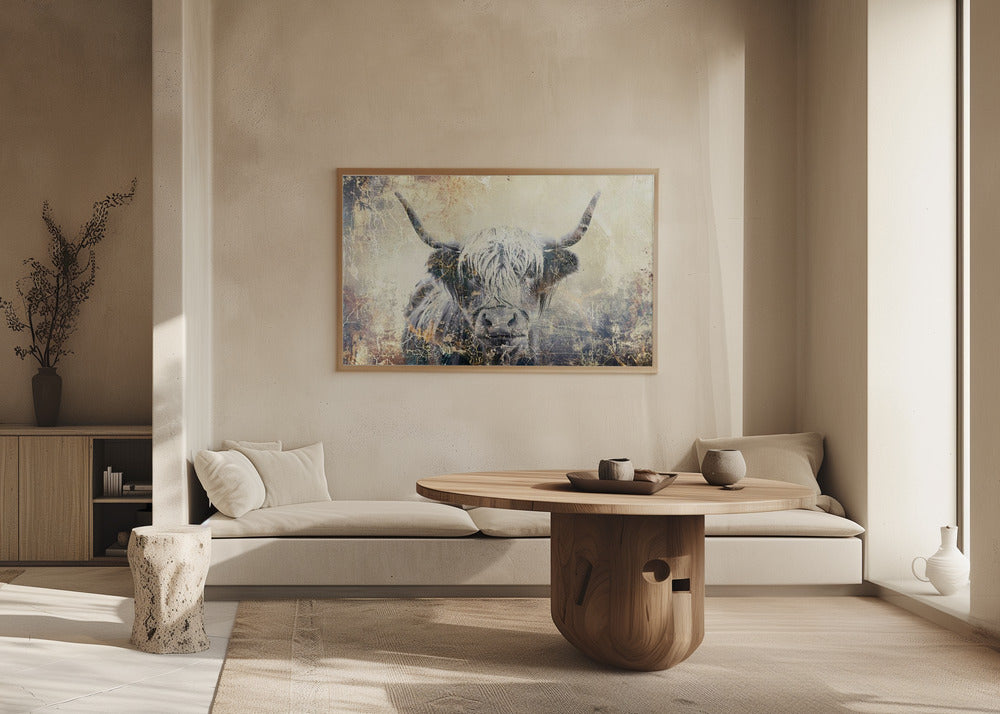 Poster - Cow Highland Illustration Art 04