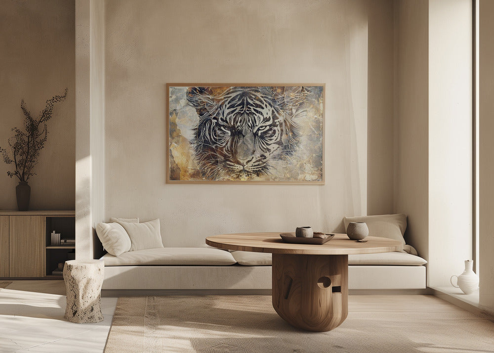 Poster - Tiger Animal Vintage Art Illustration Wallart 17