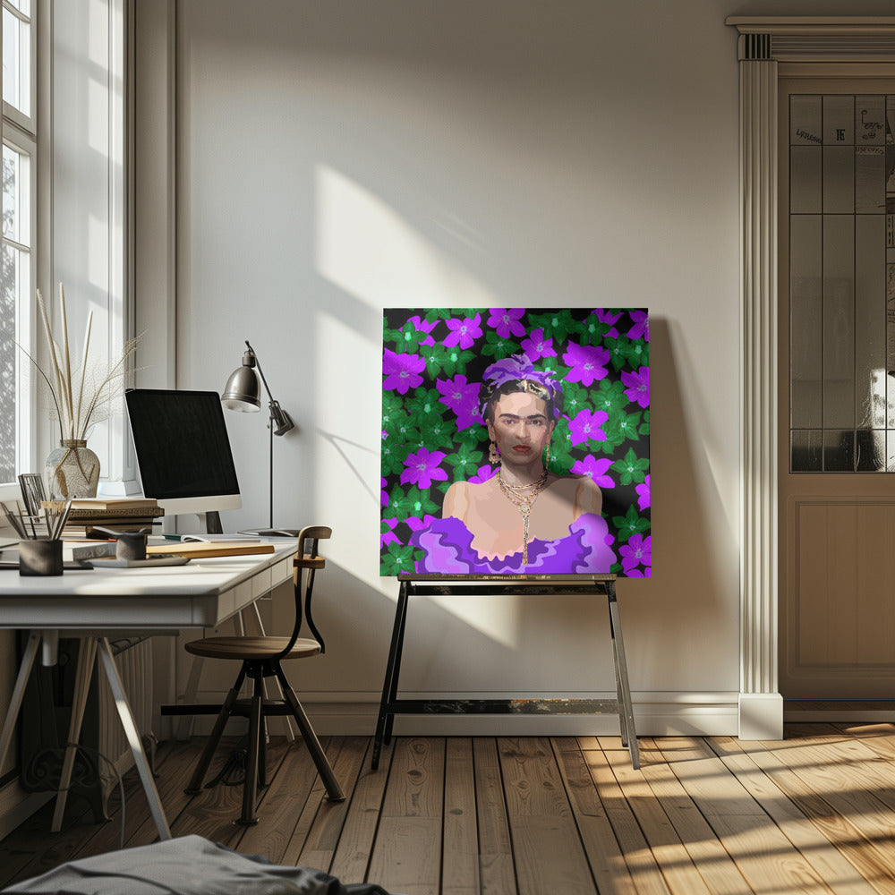 Canvas - Frida in Purple flowers - Admen.dk