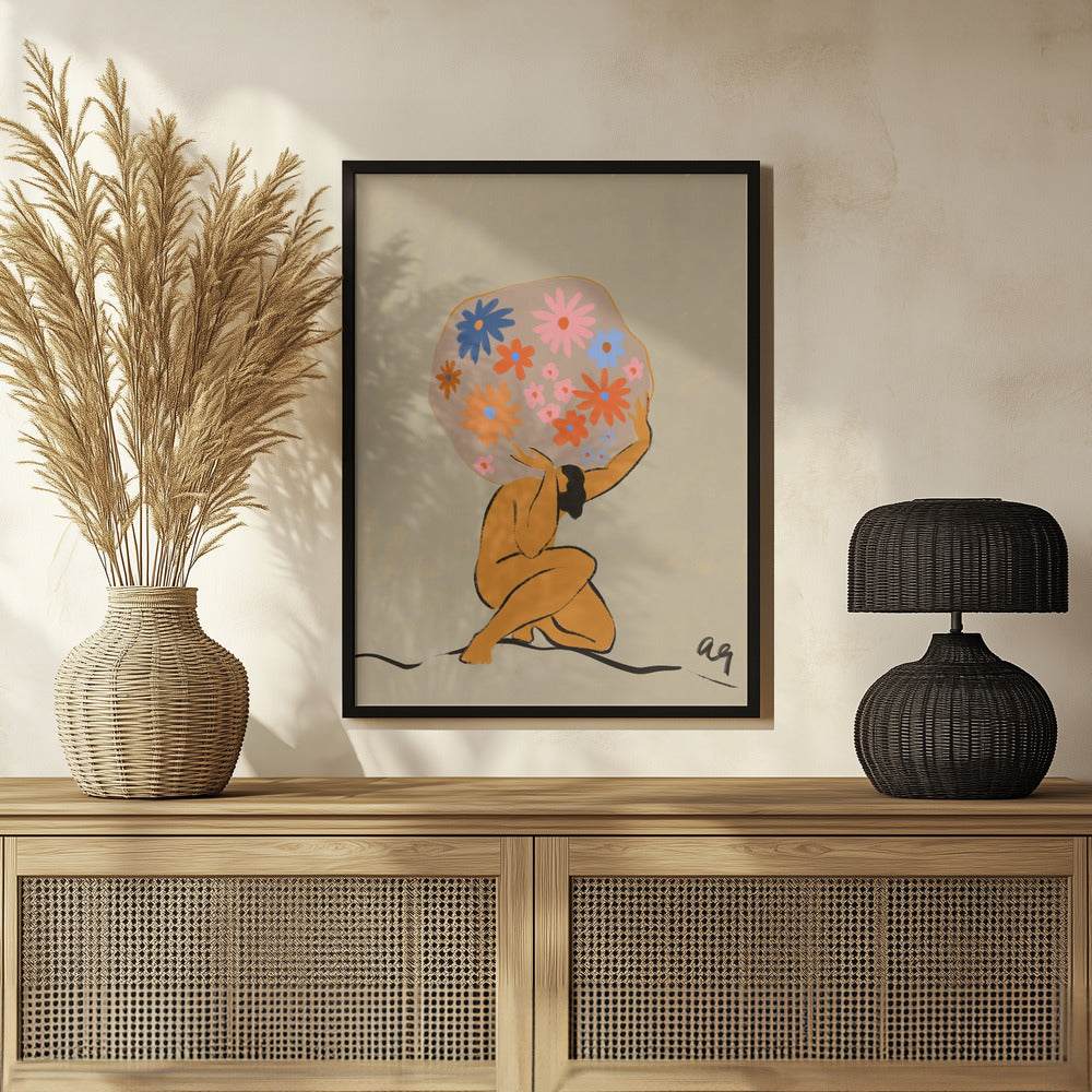 Plakat - World On Her Shoulders - Admen.dk