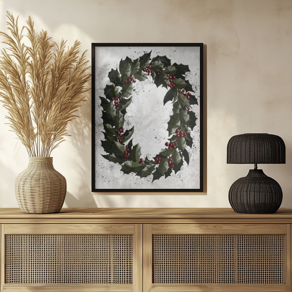 Poster - Splatters holly wreath