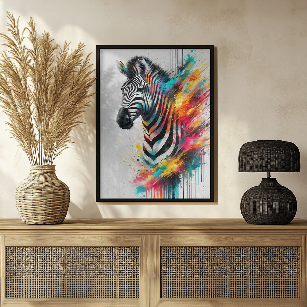 Poster - Colorful Zebra