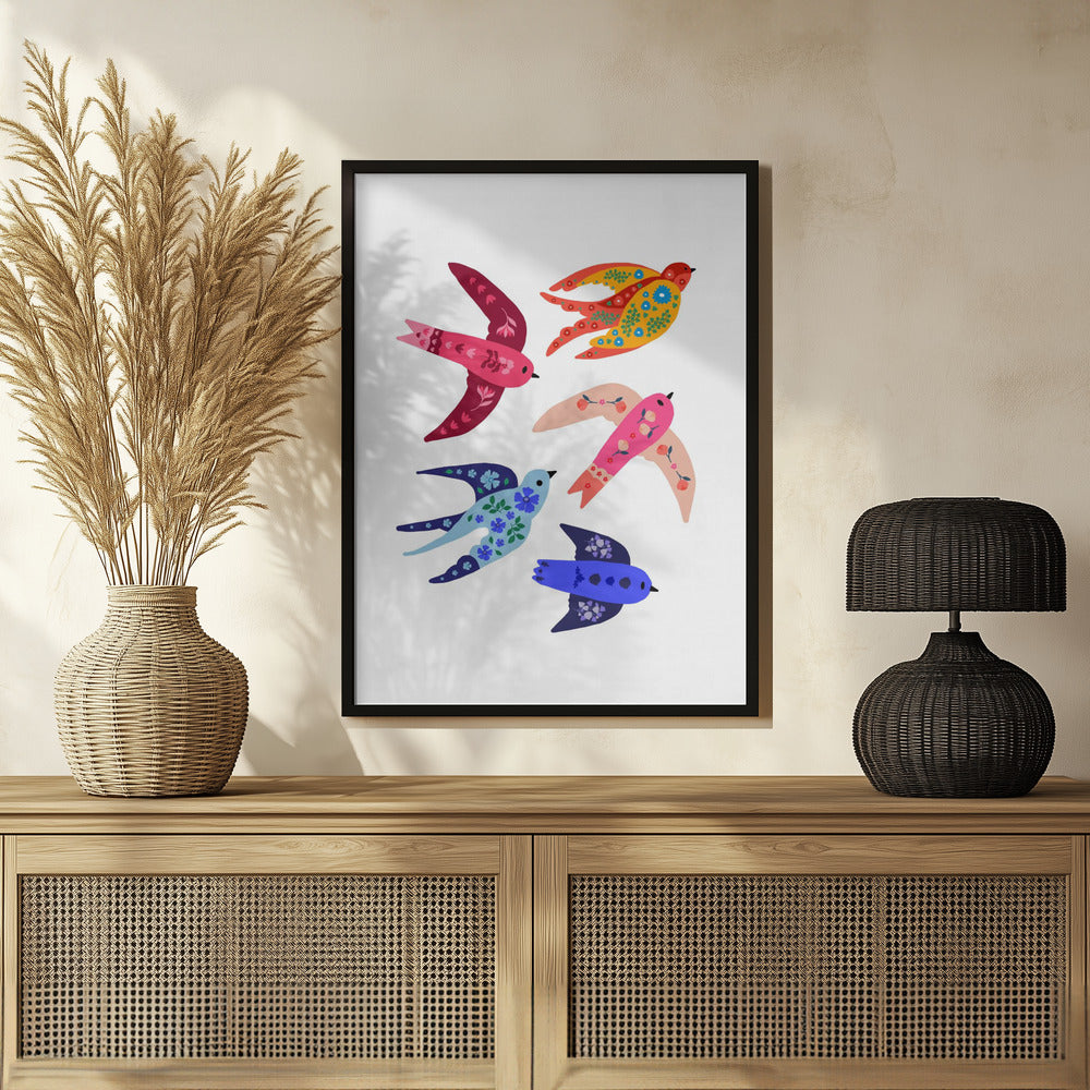 Plakat - Whimsical birds - Admen.dk