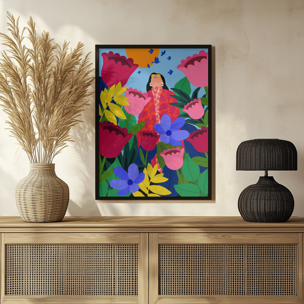 Plakat - Woman in Flower Garden - Admen.dk