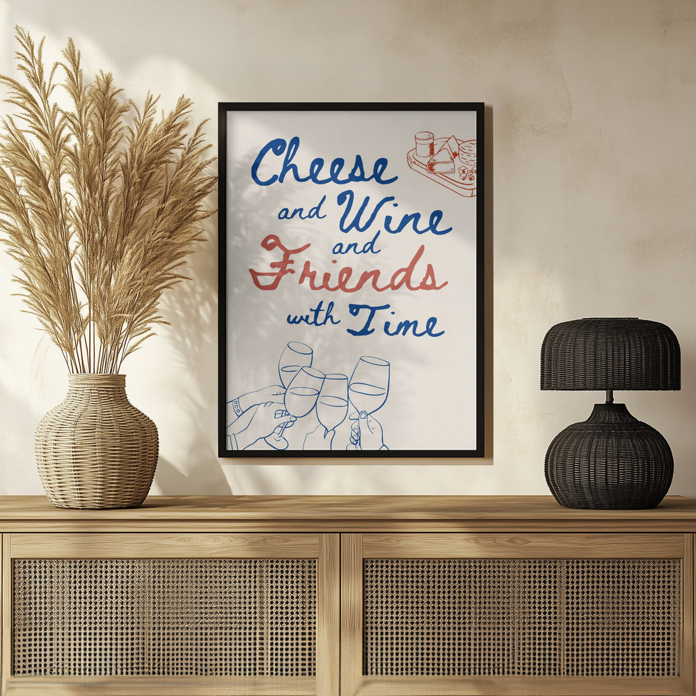 Plakat - Cheese and wine...