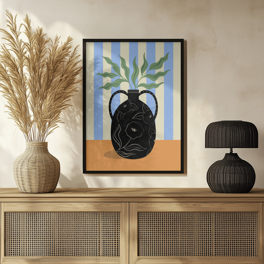 Poster - Leaves in Patterned Vase
