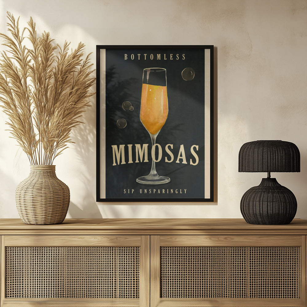 Plakat - Bottomless Mimosas Art Deco Cocktail Bar Art