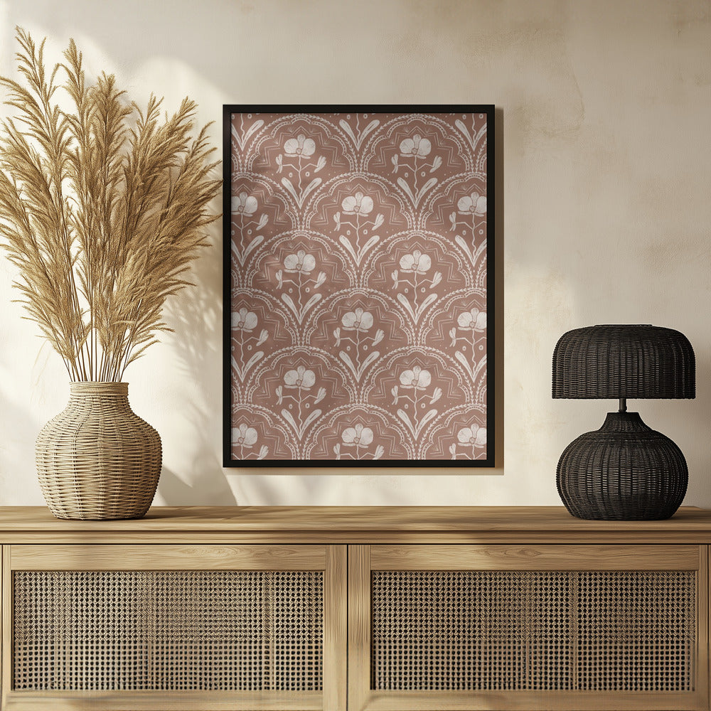 Poster - Boho Orchid Tiles Pattern