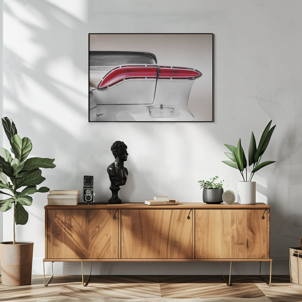Poster - US classic car 1958 taillight abstract