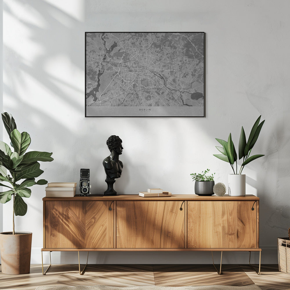 Poster - Gray vintage map of Berlin in Germany