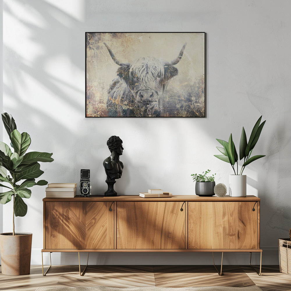 Poster - Cow Highland Illustration Art 04