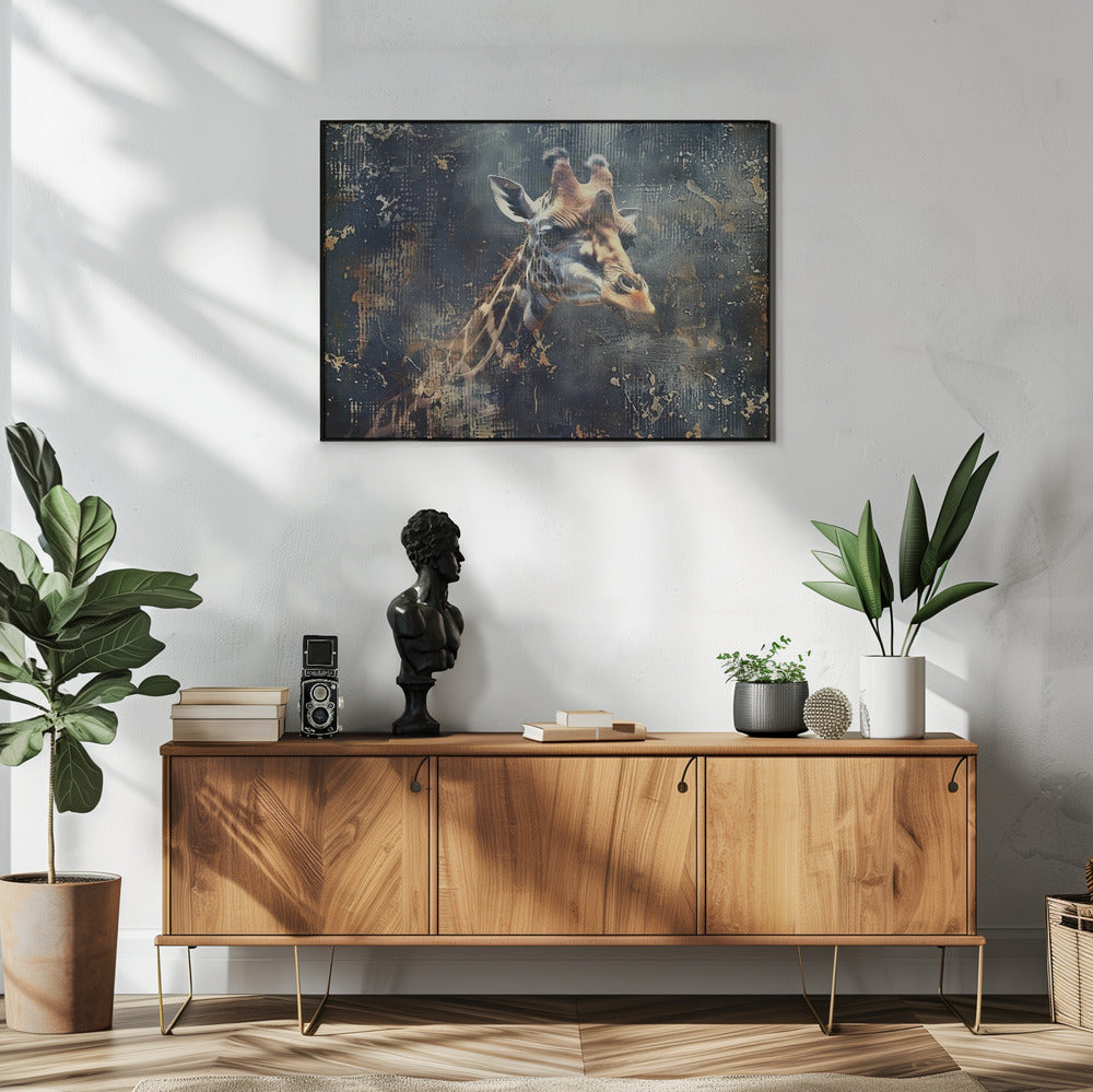 Poster - Giraffe Animal Vintage Art Illustration Wallart 07