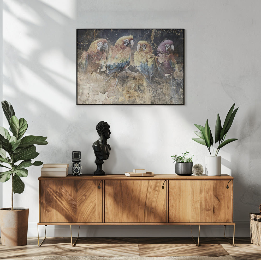 Poster - Parrot Animal Vintage Art Illustration Wallart 09