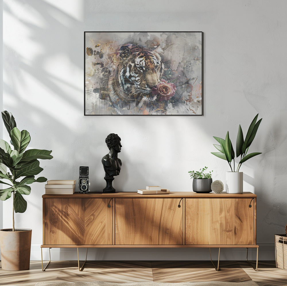 Poster - Tiger Animal Vintage Art Illustration Wallart 16