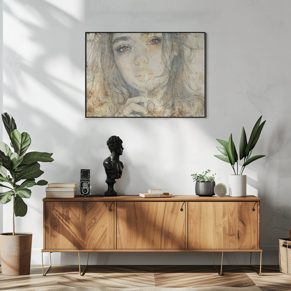 Poster - Woman Portrait Abstract Art Illustration Wallart 23
