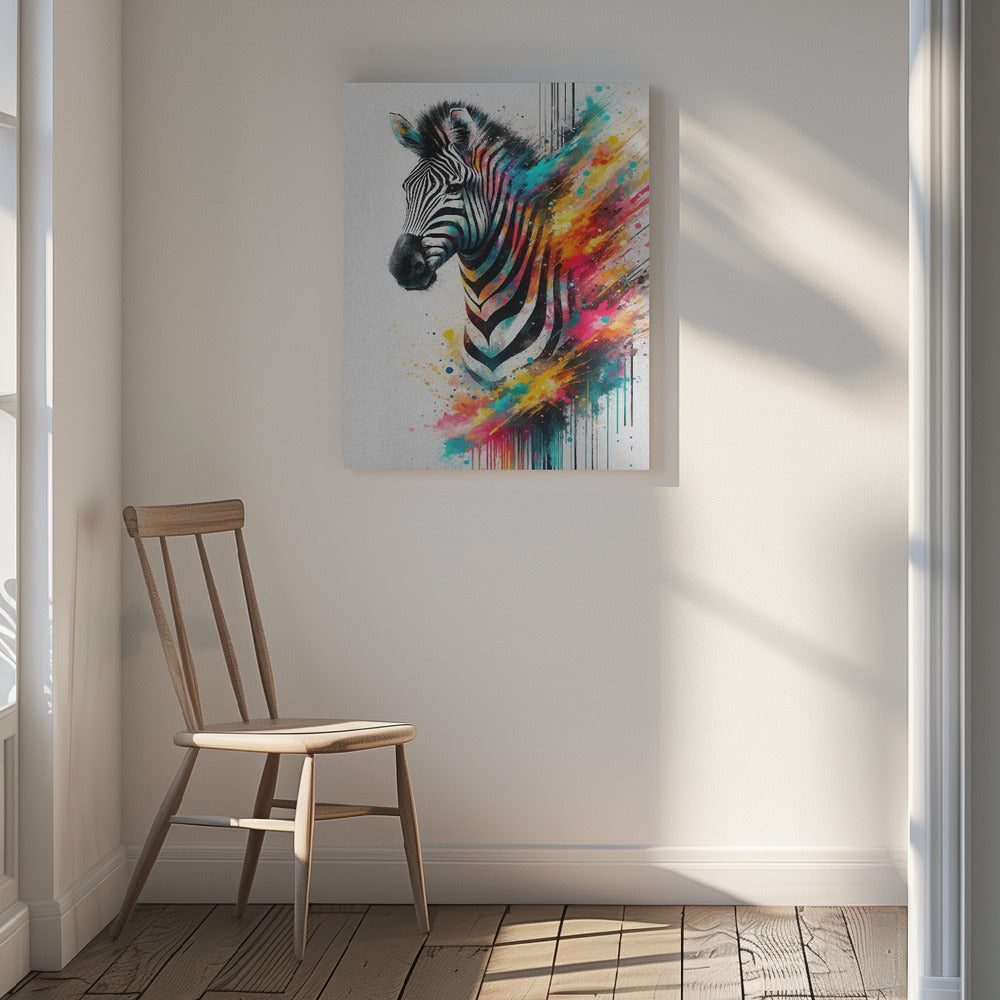 Canvas - Colorful Zebra