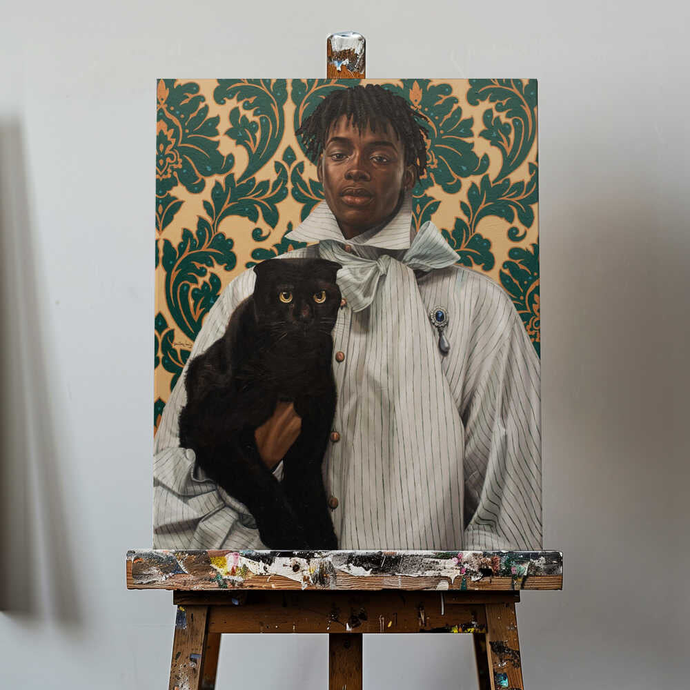 Canvas - Gentleman with Cat