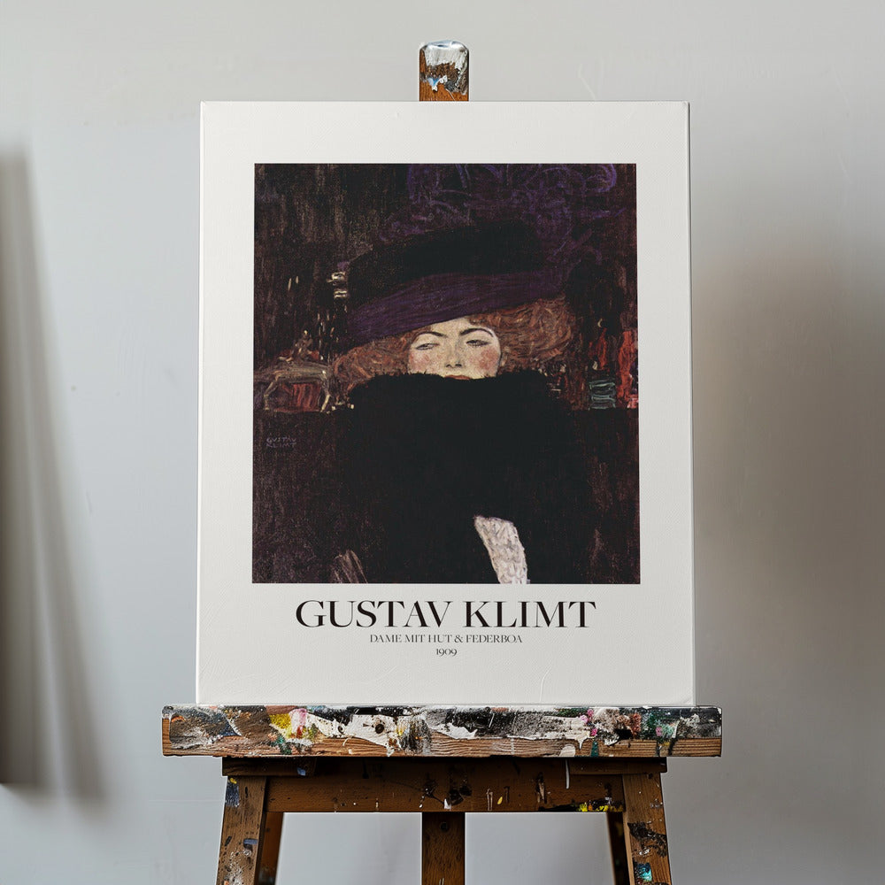Canvas - Dame Mit Hut Und Federboa (1909) - Admen.dk