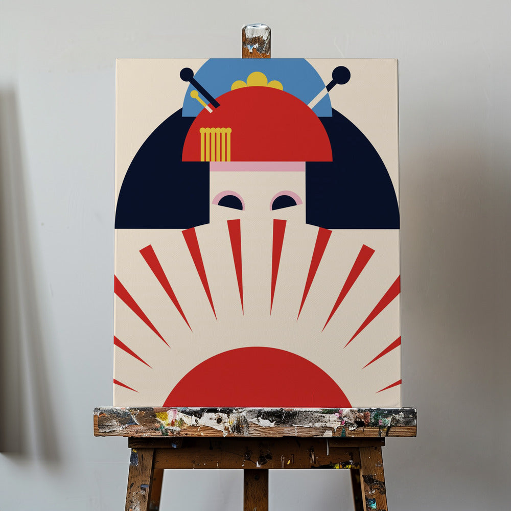 Canvas - Geisha Girl Retro Minimalist Design