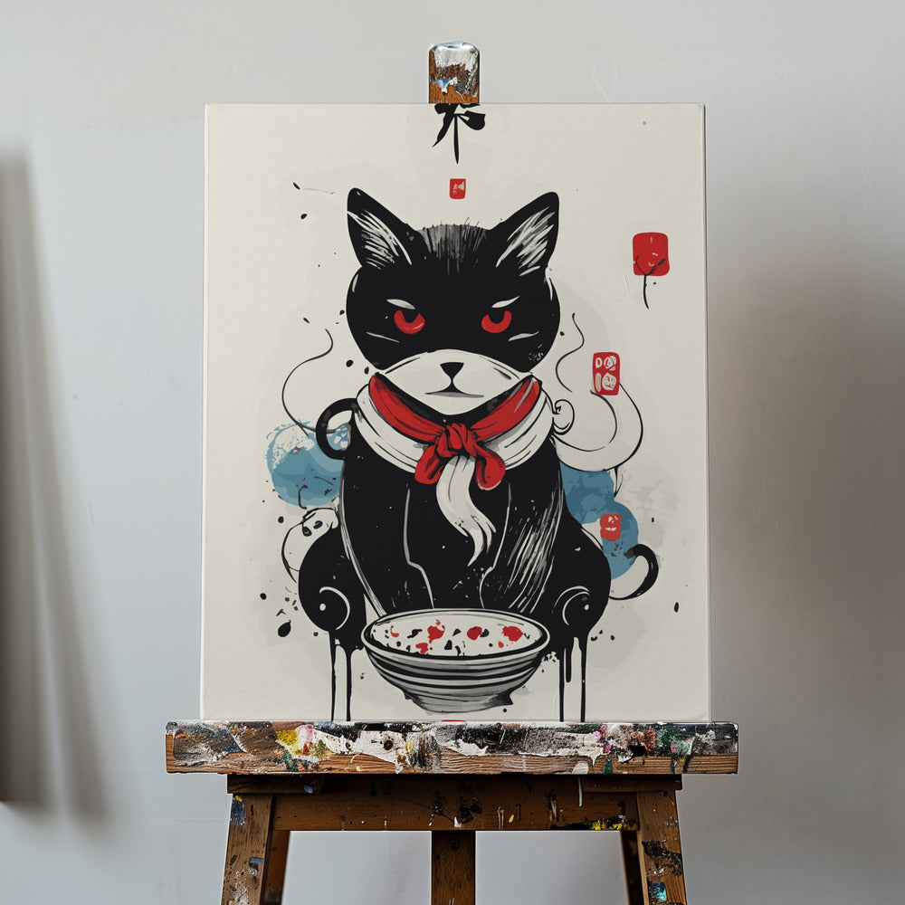 Canvas - Cat &amp;amp; the bowl