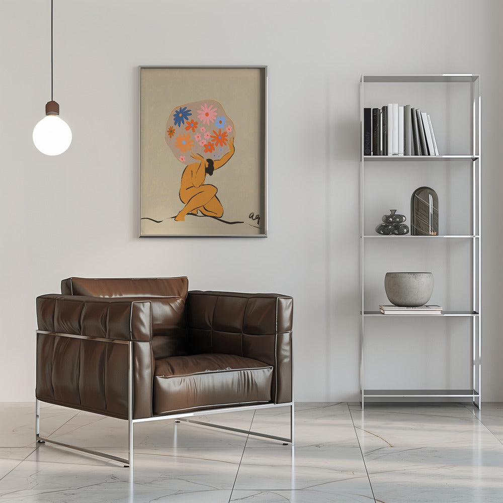 Plakat - World On Her Shoulders - Admen.dk