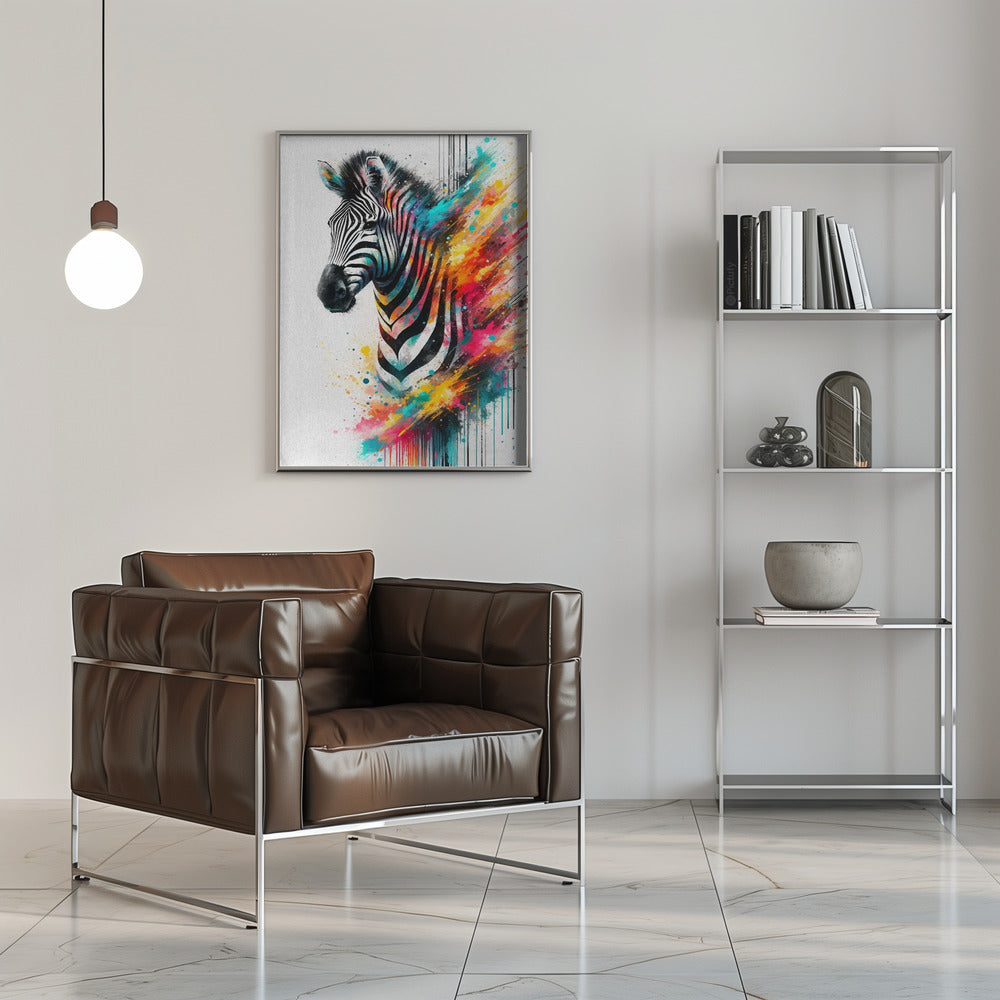 Poster - Colorful Zebra