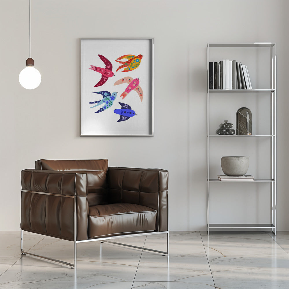 Plakat - Whimsical birds - Admen.dk