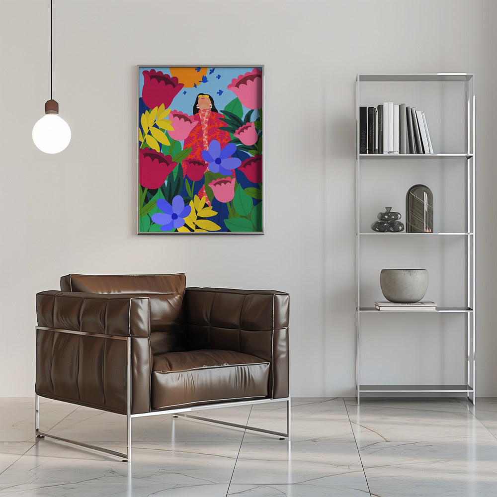 Plakat - Woman in Flower Garden - Admen.dk