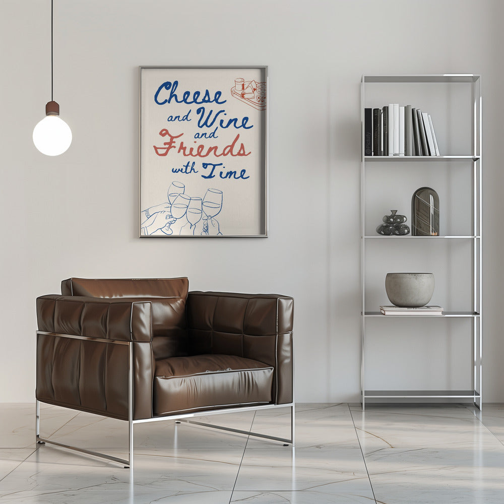 Plakat - Cheese and wine...
