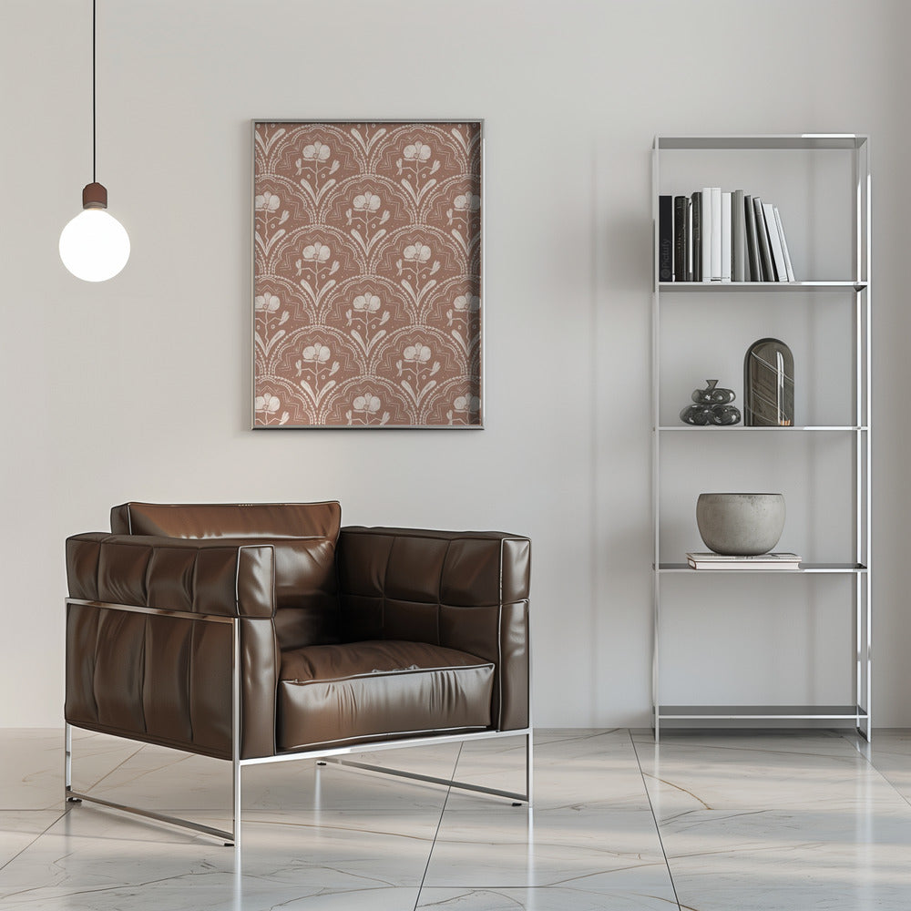 Poster - Boho Orchid Tiles Pattern