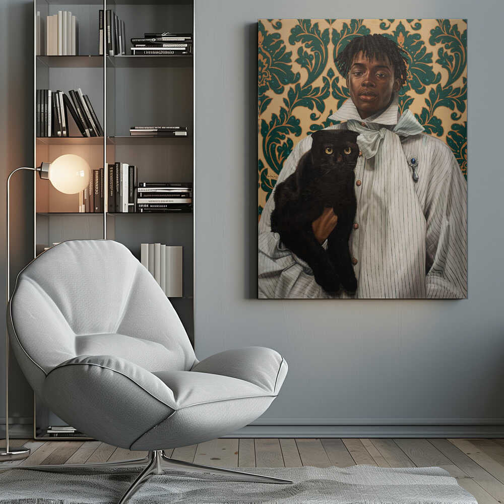 Canvas - Gentleman with Cat