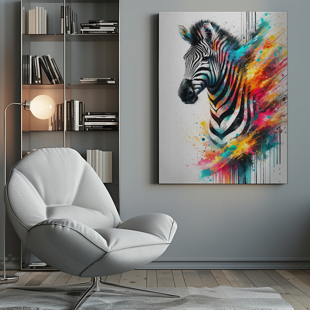 Canvas - Colorful Zebra