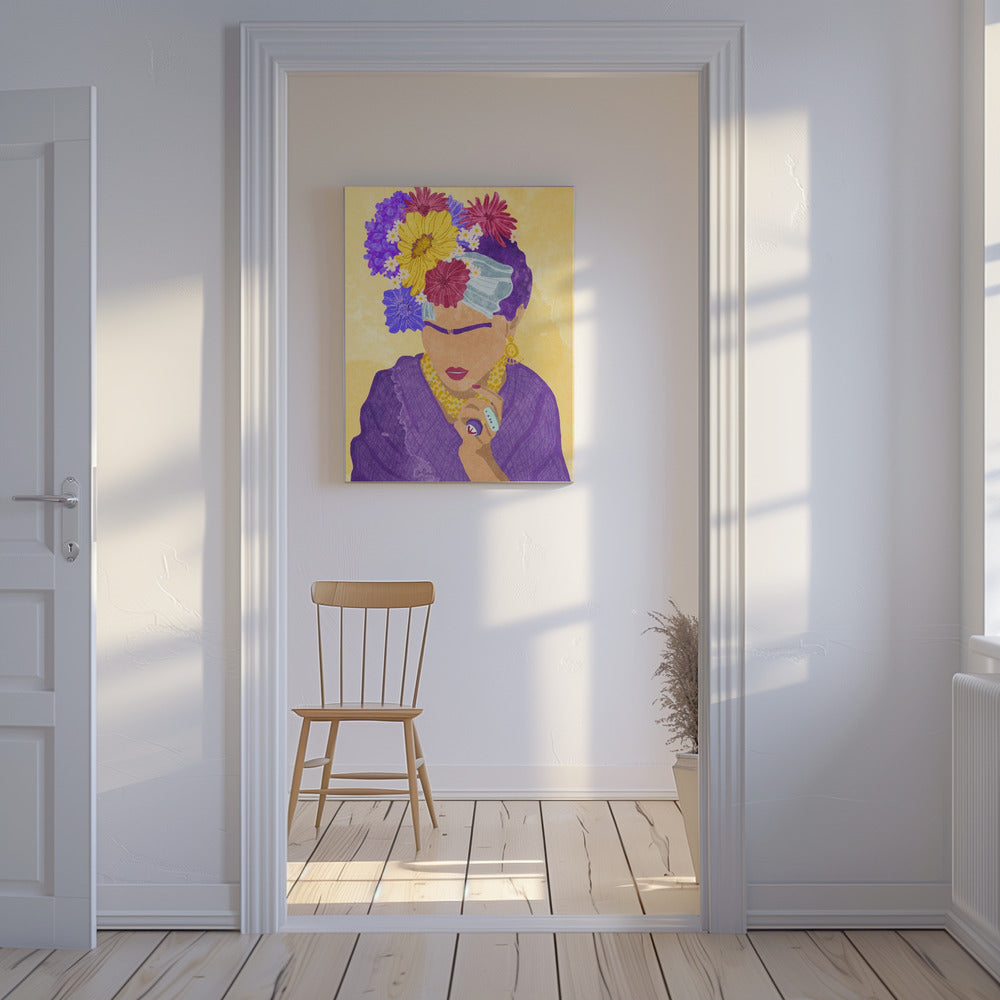 Canvas - Frida and flowers - Admen.dk