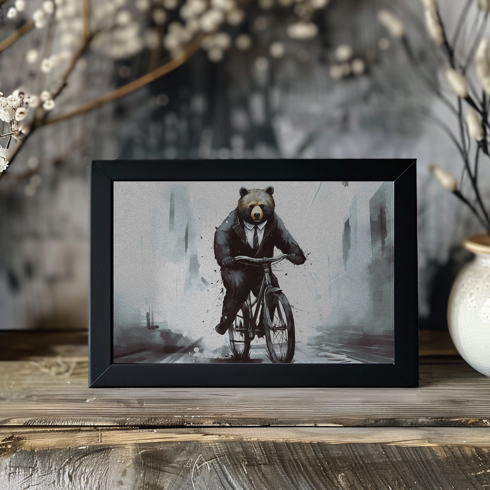 Plakat - Bear on bike