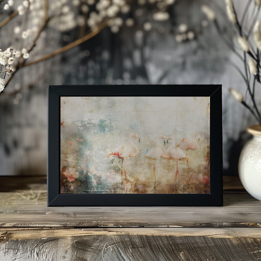 Poster - Flamingo Animal Vintage Art Illustration Wallart 05