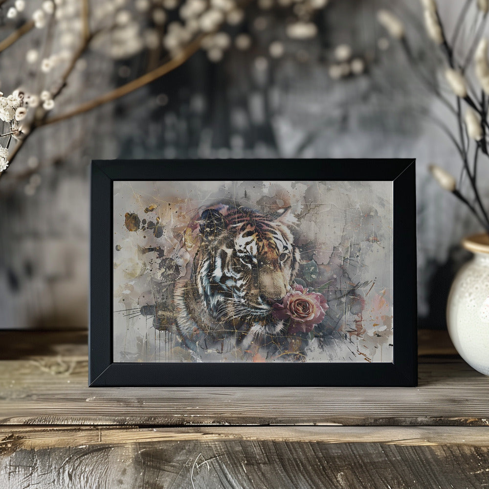 Poster - Tiger Animal Vintage Art Illustration Wallart 16